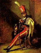 Theodore   Gericault trompette de hussards oil painting artist
